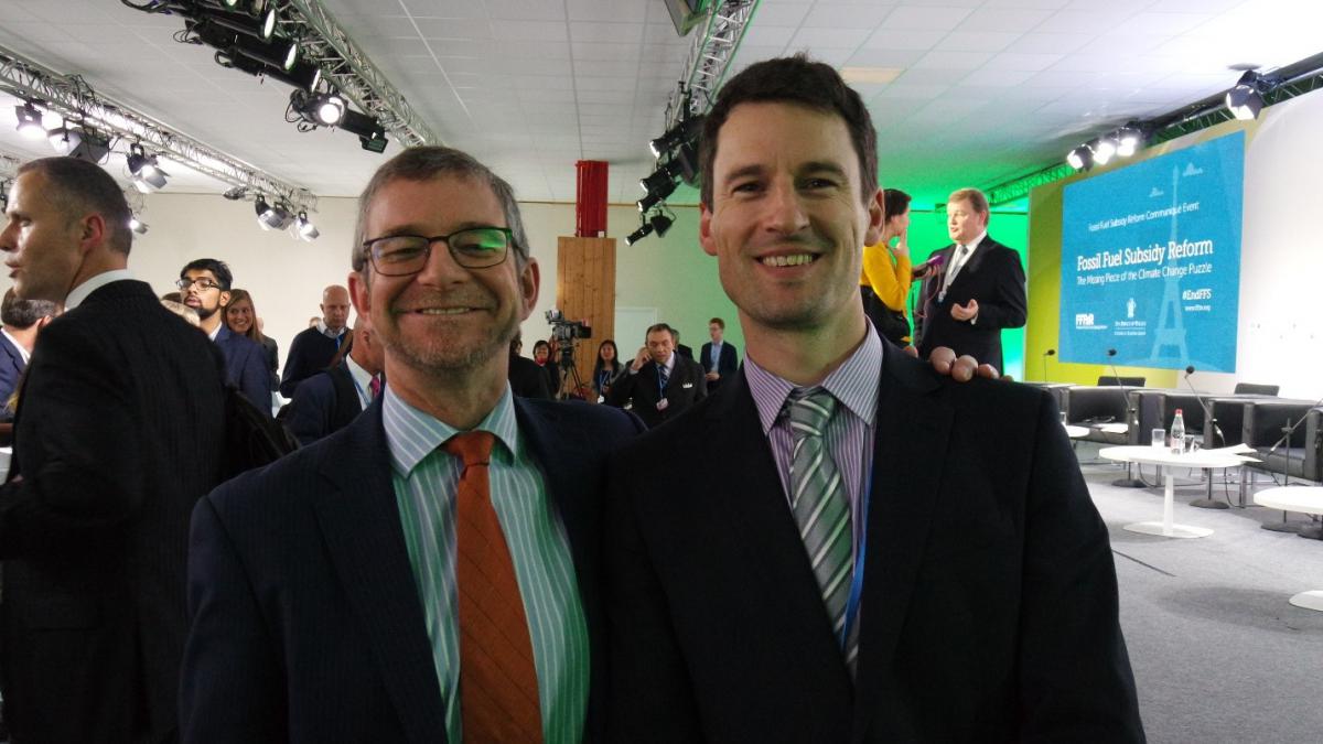 Peter Wooders, Group Director, Energy, GSI and IISD and Tim Breese, New Zealand smiling at the camera