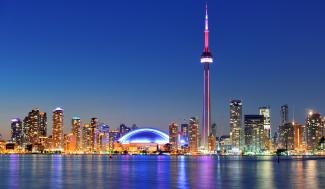 a landscape view of the waterfront of Toronto, Ontario, Canada