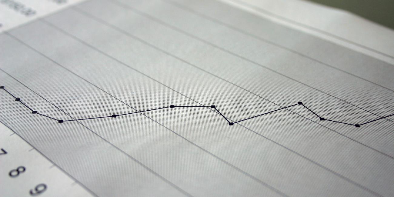 A closeup of a graph chart