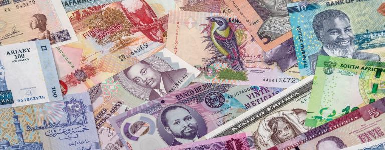 Image of different African currencies