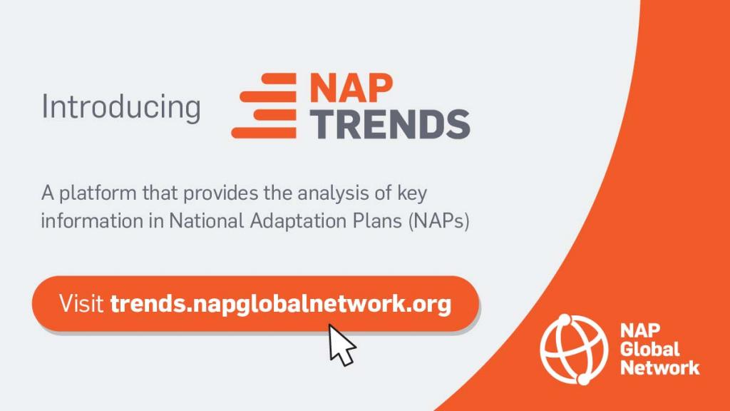 A social media card describing the National Adaptation Plan (NAP) Trends online platform