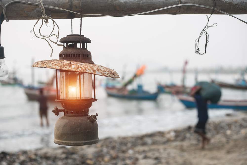 Kerosene lamps provide lighting for many poor households in India. 