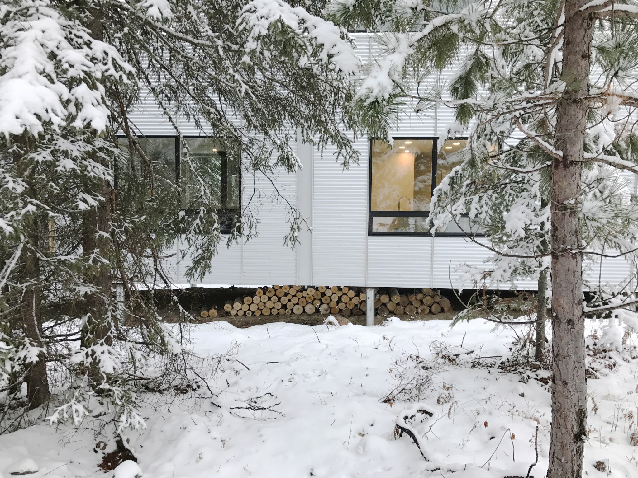 A newly constructed energy efficient cabin at IISD-ELA