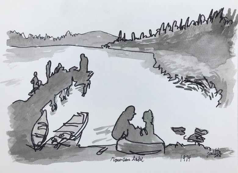 A sketch of a 1974 photo of Rawson Lake.