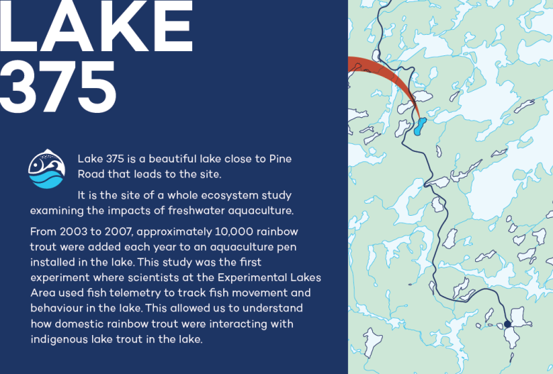 Infographic of Lake 375 at IISD Experimental Lakes Area in Ontario