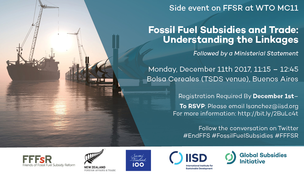 Invitation to Presentation of a Ministerial Declaration on Fossil Fuel Subsidies and Trade