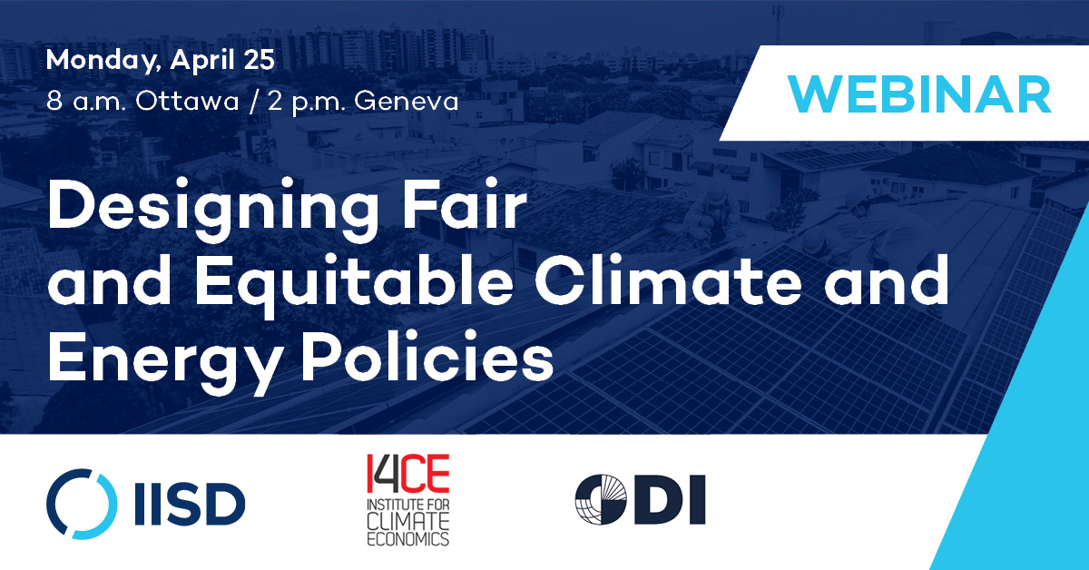 Designing Fair and Equitable Climate and Energy Policies, webinar card.