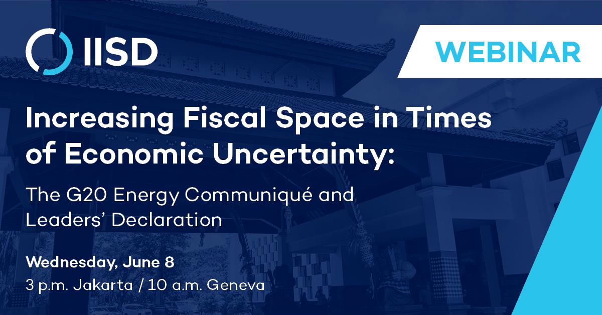 Event card for Increasing Fiscal Space in Times of Economic Uncertainty: The G20 Energy Communiqué and Leaders’ Declaration