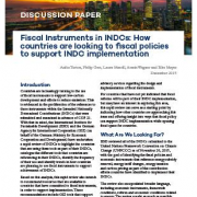 Front page of related discussion paper about, "Fiscal Instruments in INDCs"