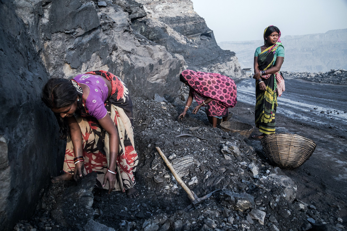 Women in a coal mine in India