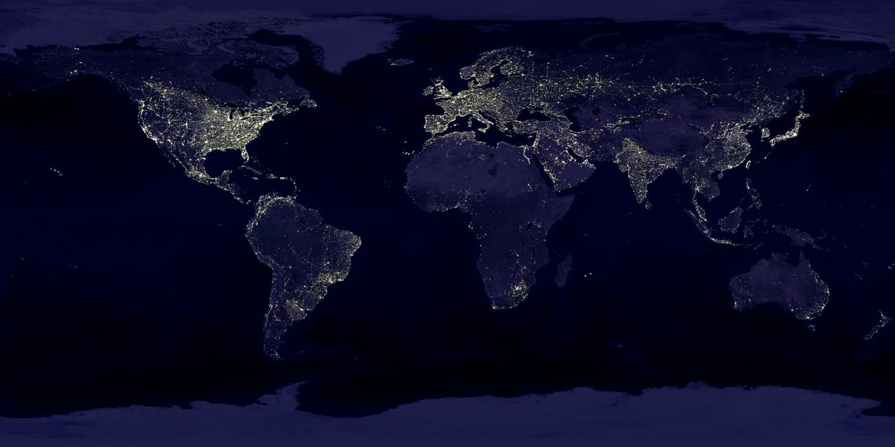 A dark navy world map graphic.