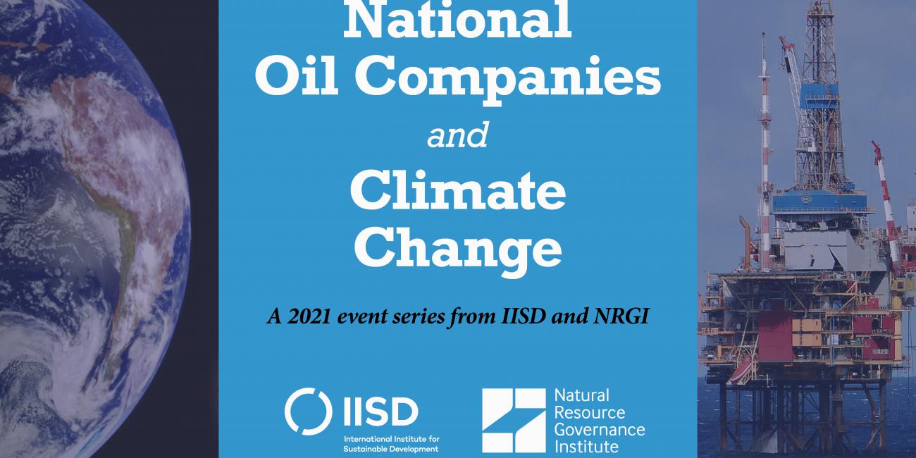 Banner with the event series title "National Oil Companies and Climate Change"