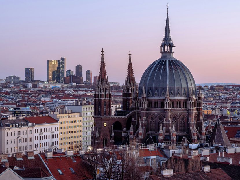 Skyline of Vienna, Austria.