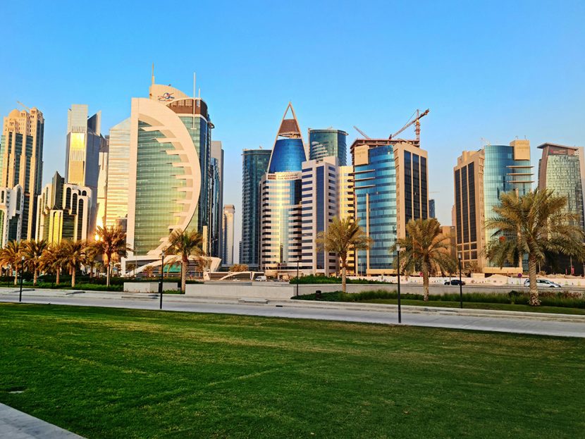 High-rise buildings in Qatar.