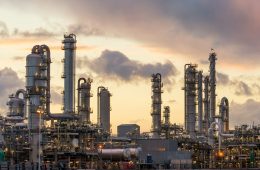 Industrial buildings emit gases.