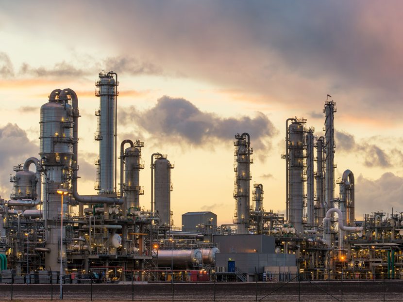 Industrial buildings emit gases.