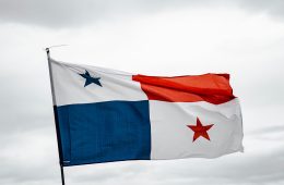 A red, white, and blue flag representing Panama.