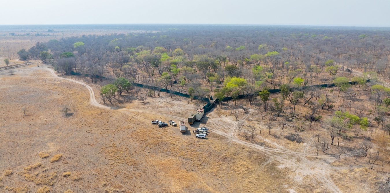 Birds eye view of the Sioma Ngwezi park entrance