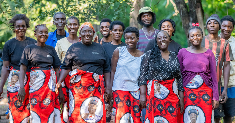 Group photo of a the Matoya Bamboo project team members