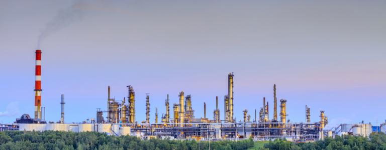 An oil refinery in Edmonton, AB, Canada