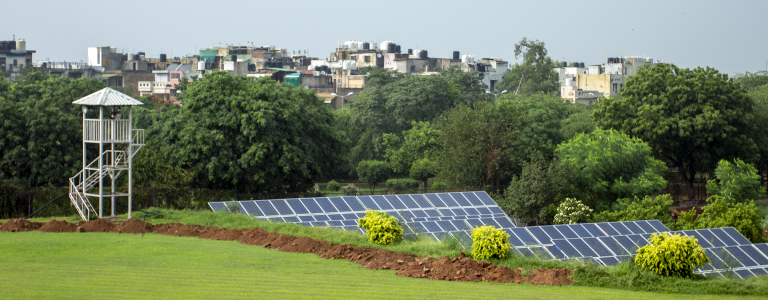 Solar panels in New Delhi, India