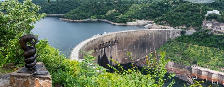 Lake Kariba Dam Wall Zimbabwe and Zambia Hydroelectric Power