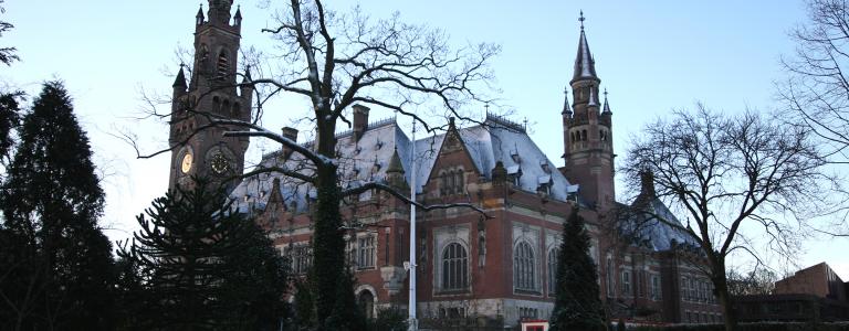 The Peace Palace in the Hague, the Netherlands, which houses the International Court of Justice