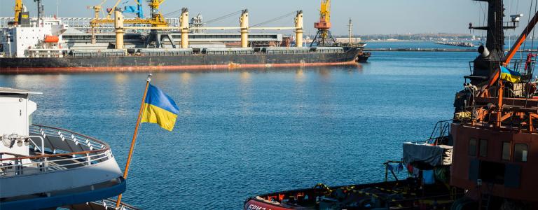 ships at the black sea port of odessa ukraine