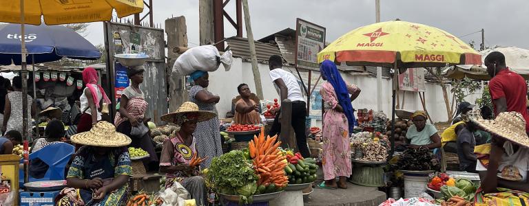 Street food market in Ghana