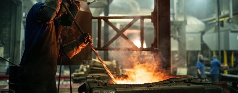 Steel factory worker