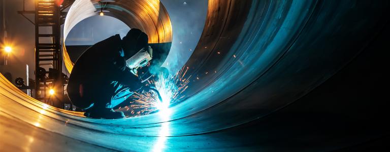 Metal factory worker