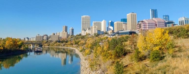 A photo of the Edmonton skyline