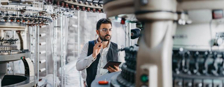 Small Business owner checking the machines performance in Turkey