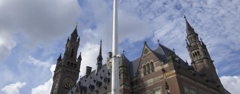 The Peace Palace in The Hague, Netherlands, seat of the International Court of Justice (ICJ)