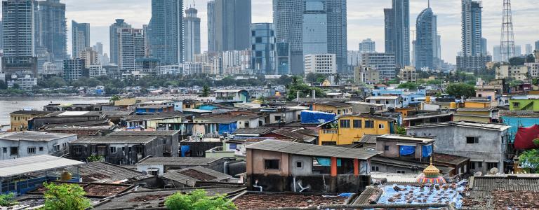 View of Mumbai skyline over Bandra suburb