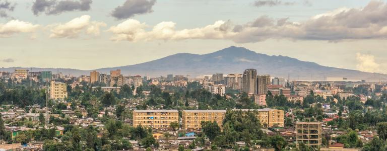 Aerial image of Addis Ababa, Ethiopia