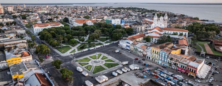 Aerial view of the city of Belem in Brazil