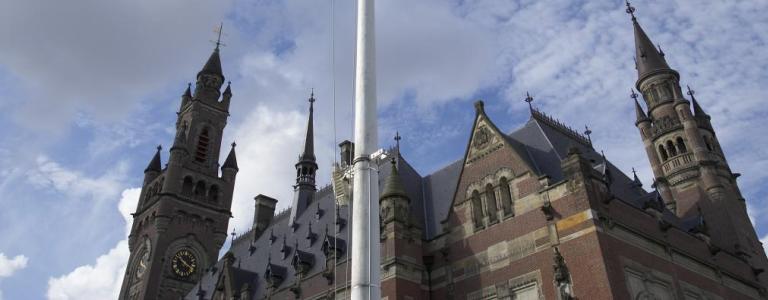 The International Court of Justice buildings in the Hauge, Netherlands