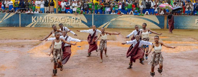 SUNCASA | Students dancing as part of arts and environmental competition in Kigali. (Photo: Rwanda Young Water Professionals)