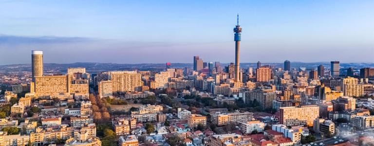 Aerial view of the city of Johannesburg.