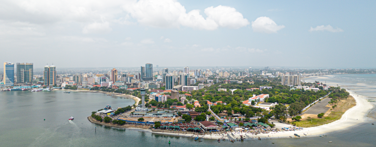 Aerial view of Dar es Salaam, Tanzania