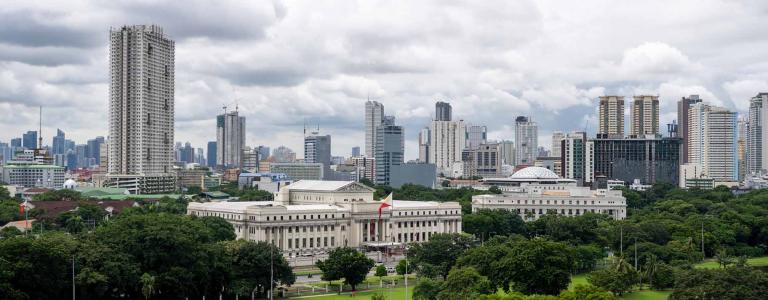 Aerial view of Manila skyline