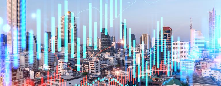 Data overlay on city