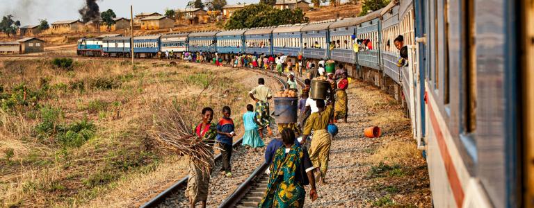 TAZARA railway line in Zambia