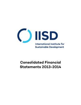 Financial statements 2013 - 2014 cover page for IISD