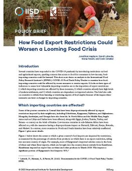 Cover of How Food Export Restrictions Could Worsen a Looming Food Crisis