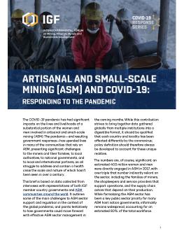Artisanal and Small-Scale Mining (ASM) and COVID-19: Responding to the pandemic cover