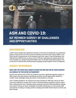ASM and COVID-19: IGF member survey of challenges and cover