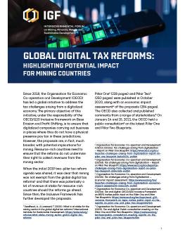 Global Digital Tax Reforms: Potential impacts for mining countries cover