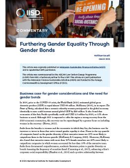 Furthering Gender Equality Through Gender Bonds cover